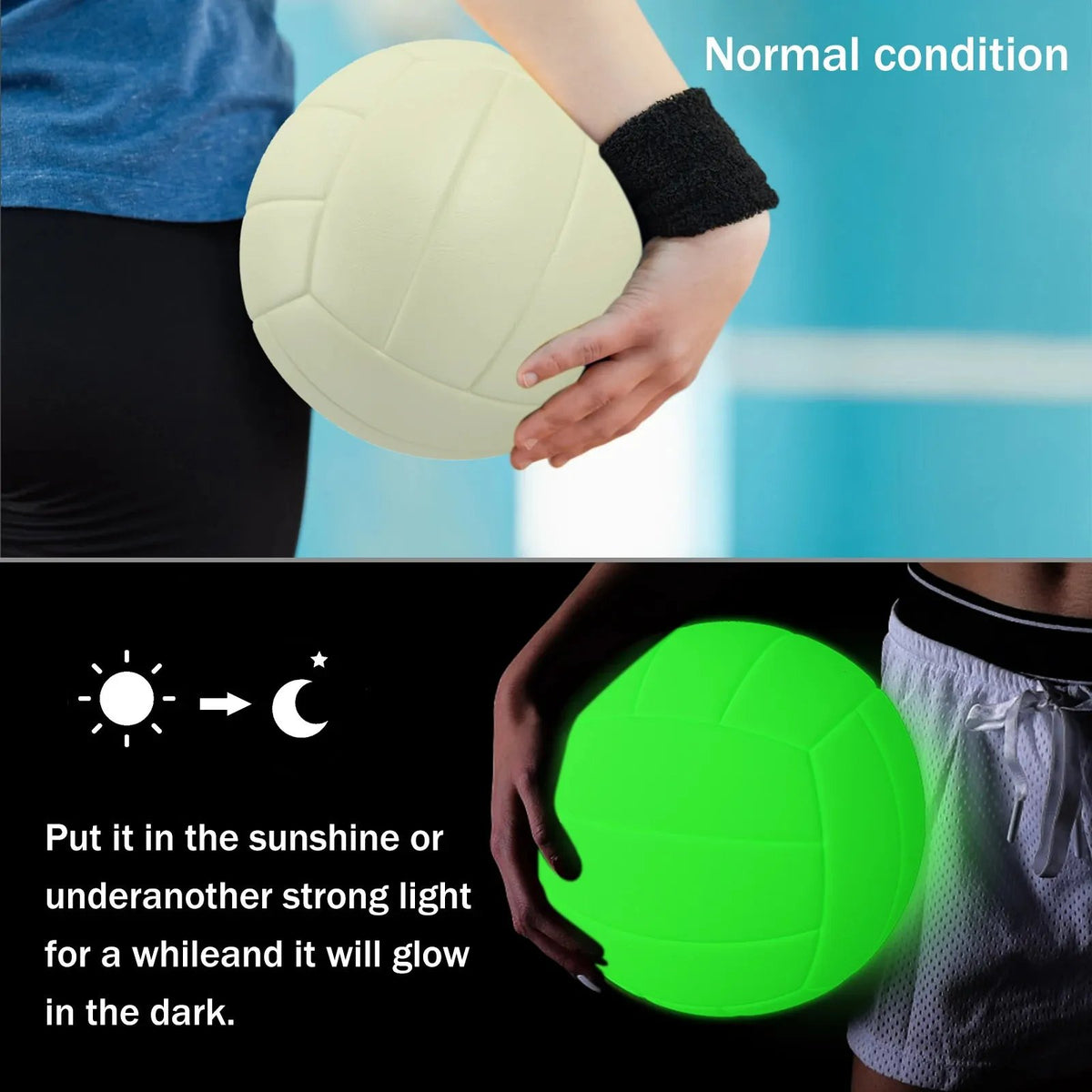 Size 5 Glowing Beach Volleyball With Night Light
