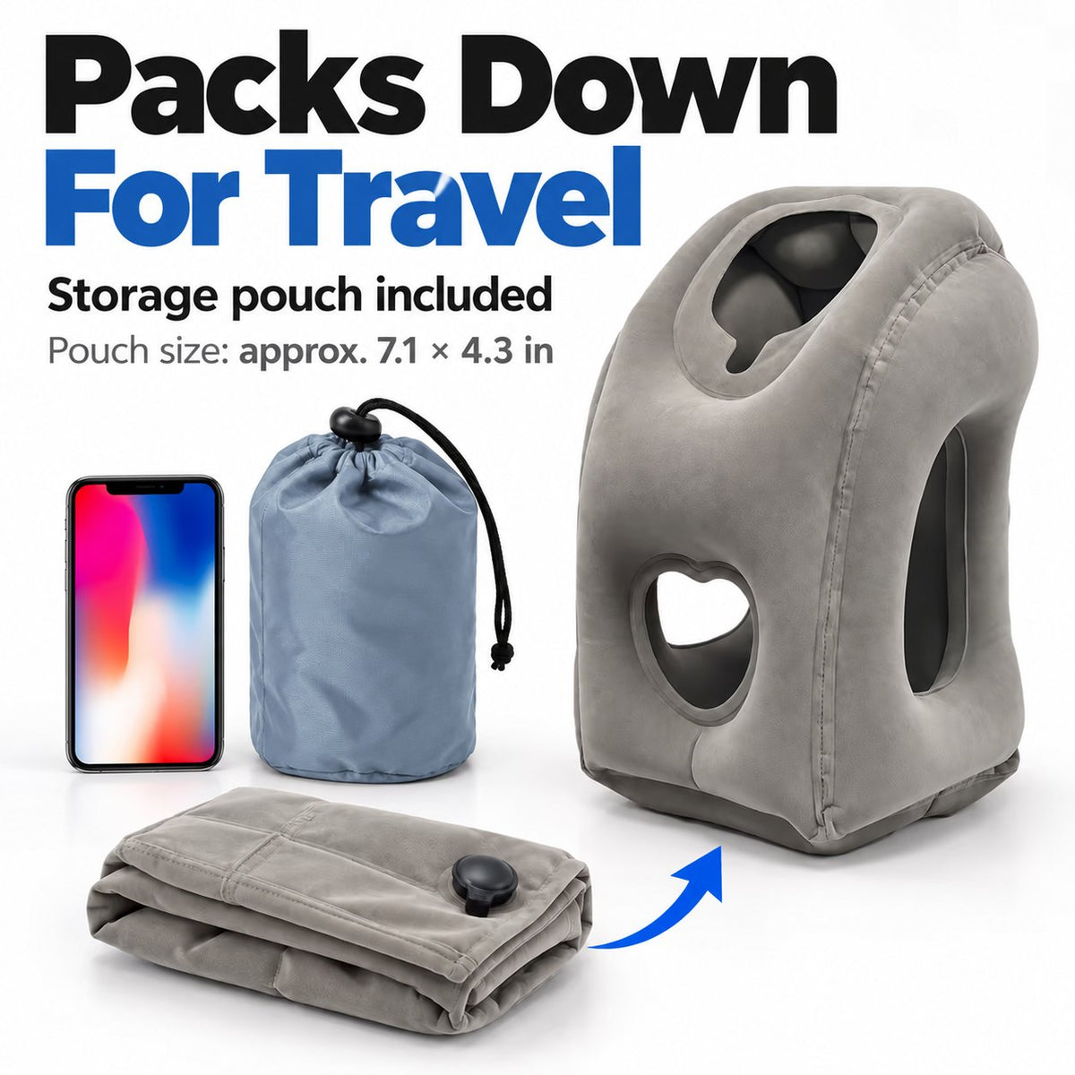 ✈️😴 Inflatable Travel Pillow — Sleep Comfortably Anywhere!