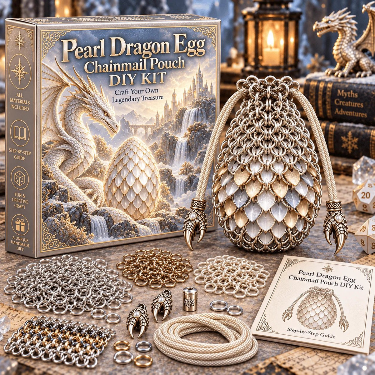 Dragon Egg Chainmail Pouch DIY Kit – 8 Fantasy Styles