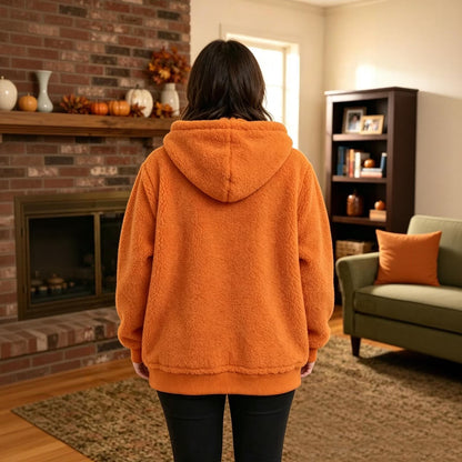 Cozy Pumpkin Baby Carrier Hoodie – Halloween Fleece Kangaroo Sweatshirt for Mom & Baby Autumn Outfits
