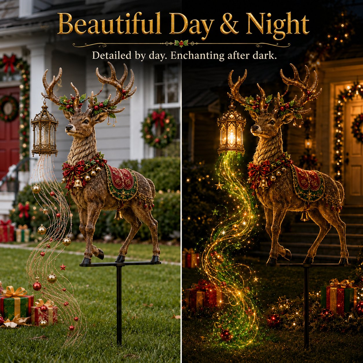 🔥Hot Sale 40% OFF🎄Light-Up Reindeer Christmas Yard Stake