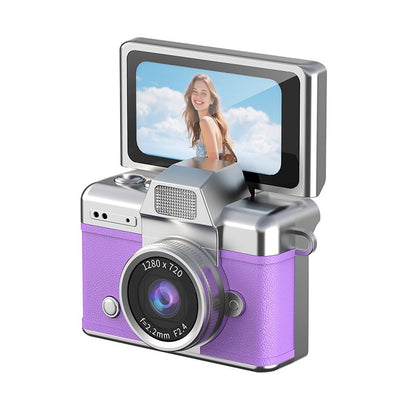 Retro Mini Digital Camera — 1080P Flip Screen, Keychain Size, Y2K Film Style