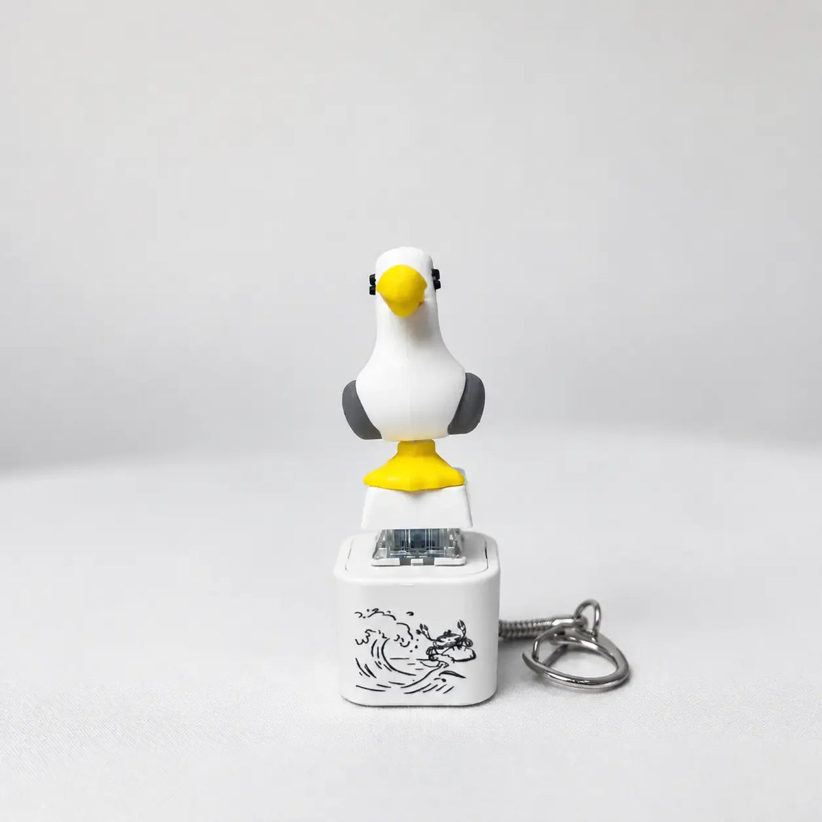 😆Seagull MINE! Button Keychain-Real Sound & LED Light