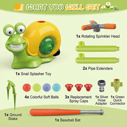 🐌 2-in-1 Snail Sprinkler Baseball Toy for Kids
