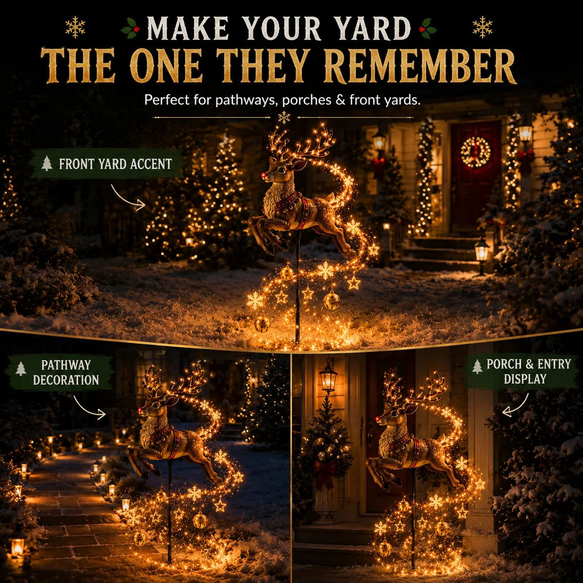 🎅Christmas Early Discount 50% Off🎄✨Christmas Magic Garden Collection - Transform Your Yard Into A Winter Wonderland With Enchanted Flowing Lights（31.5 inch）