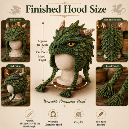 🧶✨ Fantasy Hood Hat DIY Crochet Kit | Premium Soft Yarn Materials with Step-by-Step Guide DIY Handmade Wearable Character Hood 🎭✨