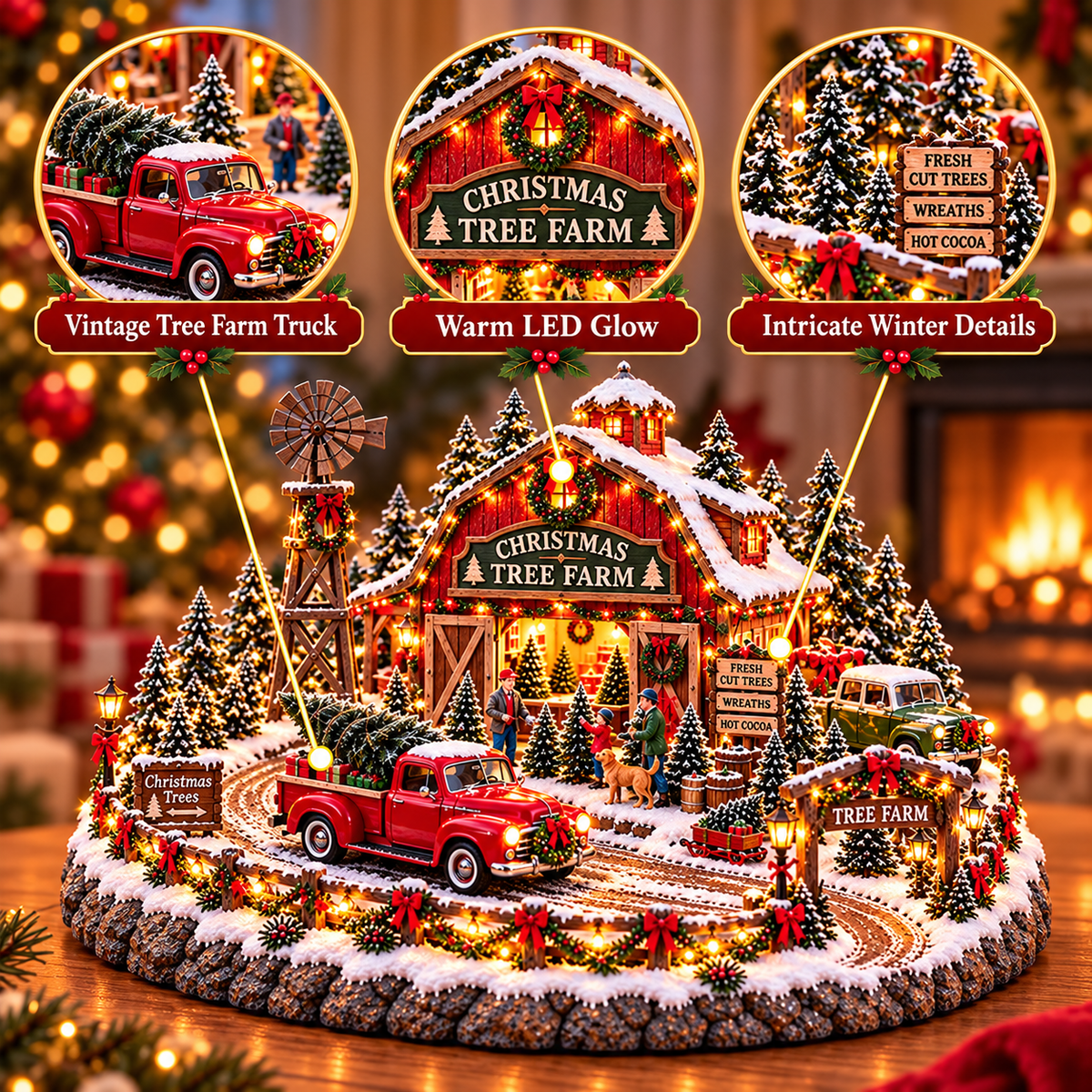 🚗🎄 Christmas Classic Gas Station Village™ – Lighted Vintage American Gas Station with Classic Cars