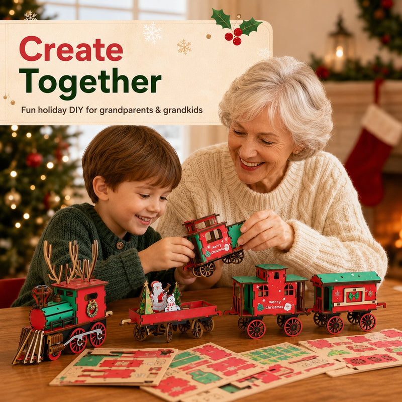 ⏰ FLASH SALE 53% OFF - 🎅DIY Wooden Christmas Train 3D Building Puzzle