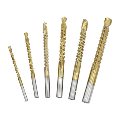 Cobalt Drill Bit Set (6 PCS) - Multi-Purpose HSS Co Thread Tap & Countersink Bit Set with 1/4 Inch Quick Change Hex Shank for Metal Drilling