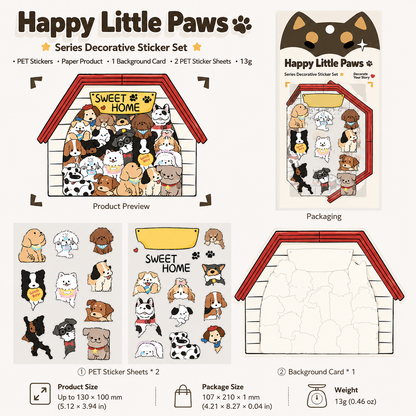 🐱 Cat Can Head Cute Cat PET Sticker Set, Kawaii Puzzle Decorative Stickers for Journal &amp; Scrapbook