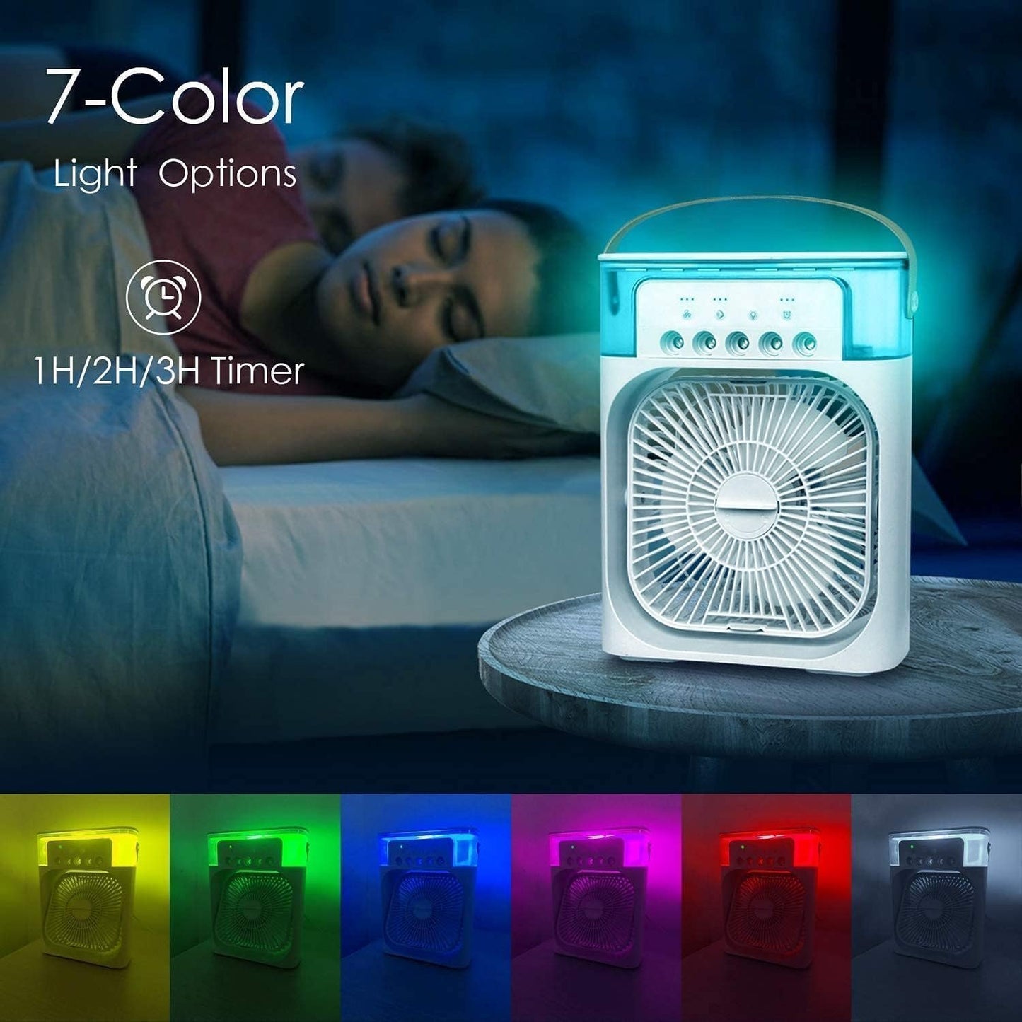 3-Speed Portable Misting Cooler Desk Fan