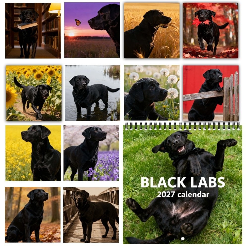 🐕‍🦺2027 Cute Black Labs Calendar