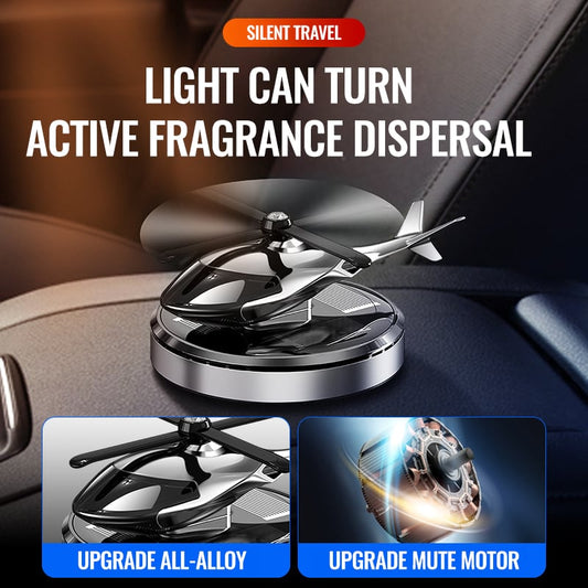 🚁 Metal Solar Helicopter Air Freshener – Rotating blades & eco-friendly – Solar-powered, no batteries – perfect for car dashboard or desk – fun & functional 🚗