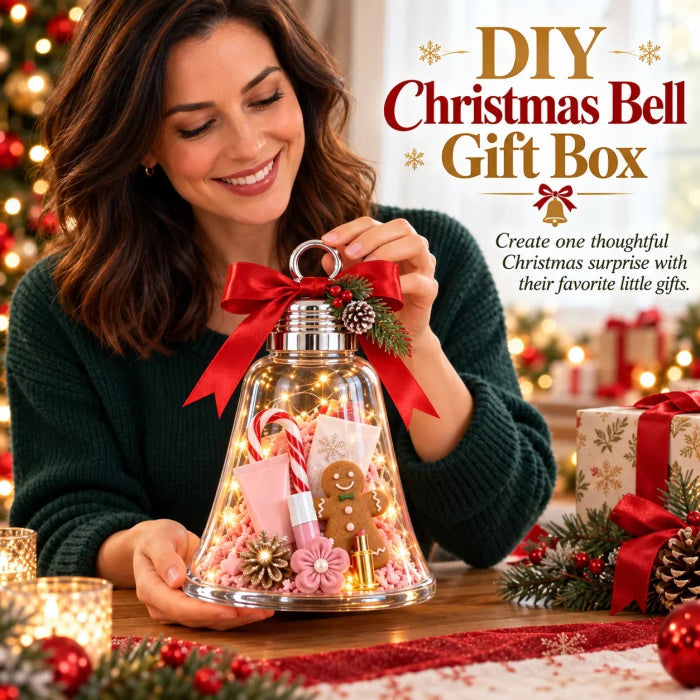 🔔Fill-Your-Own Christmas Bell Gift Box -- Clear DIY Surprise Container for Small Gifts & Stocking Stuffers