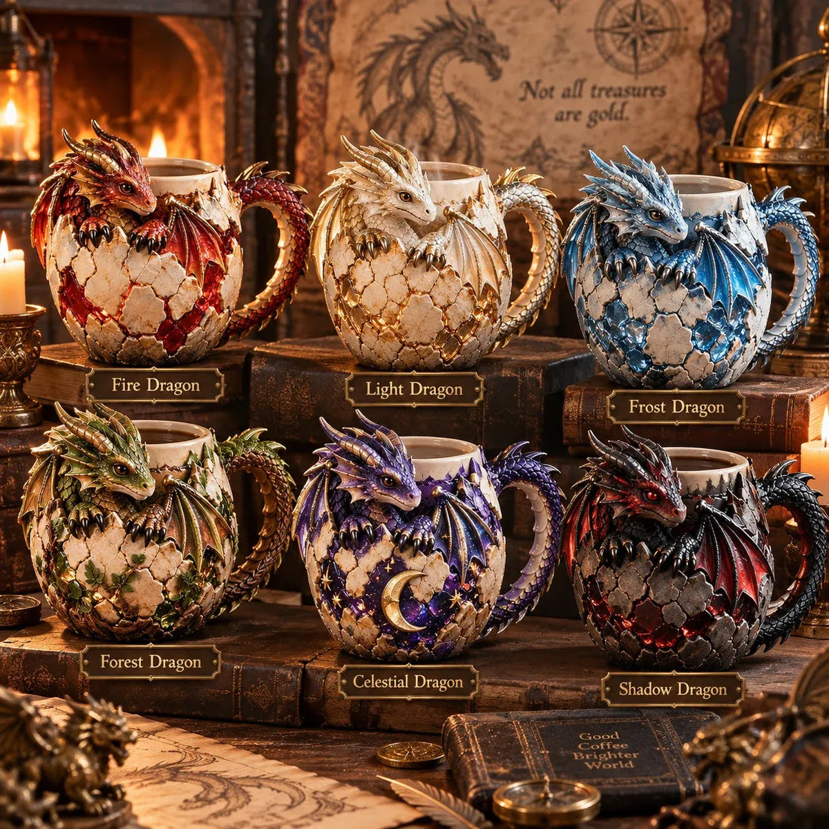 🐉🥚Dragon Egg Fantasy Sculpted Mug | 14oz Resin Coffee Cup for Dragon Lovers