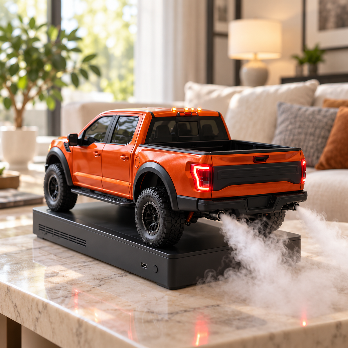 LED Pickup Truck Humidifier – Realistic Exhaust Mist, Raptor-Style Model & Cool Desk Decor