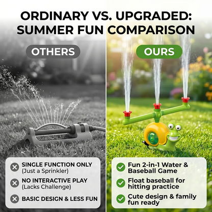 🐌 2-in-1 Snail Sprinkler Baseball Toy for Kids
