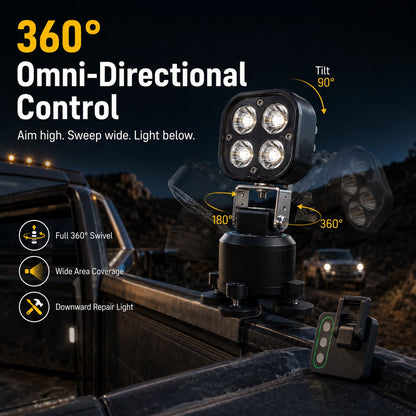 360° Omni‑Directional Magnetic LED Pod Light, Portable Camping LED Work Light for Outdoor, Car, Emergency