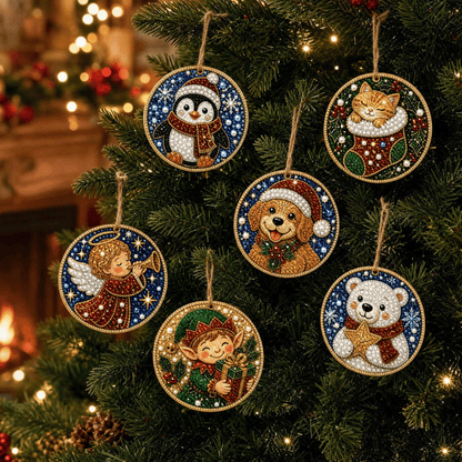 🎄Christmas DIY Diamond Painting Ornaments Kit (6 PCS)🎅