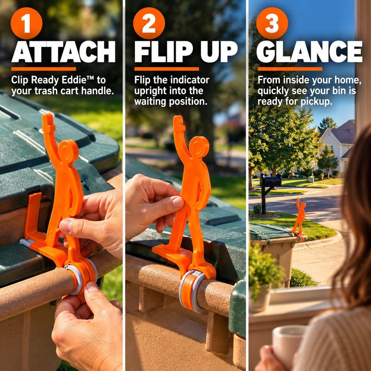 Ready Eddie™ Trash Can Pickup Indicator
