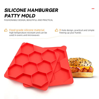 🍔Silicone Burger Patty Mold | Hexagon Slider Meat Press Maker