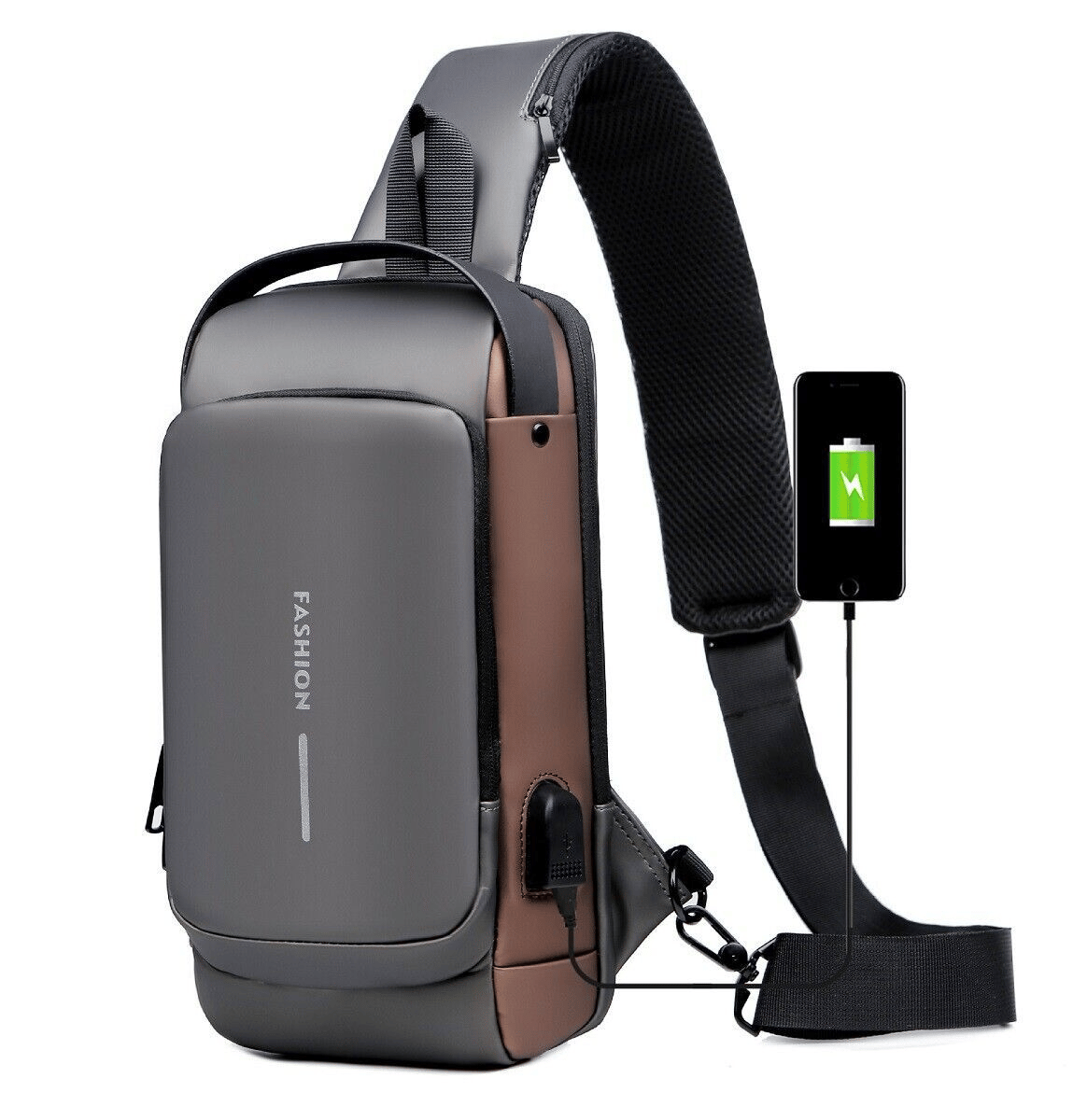 🔒 Anti-Theft Smart Sling Bag | Built-in USB Charging & Secure Combination Lock