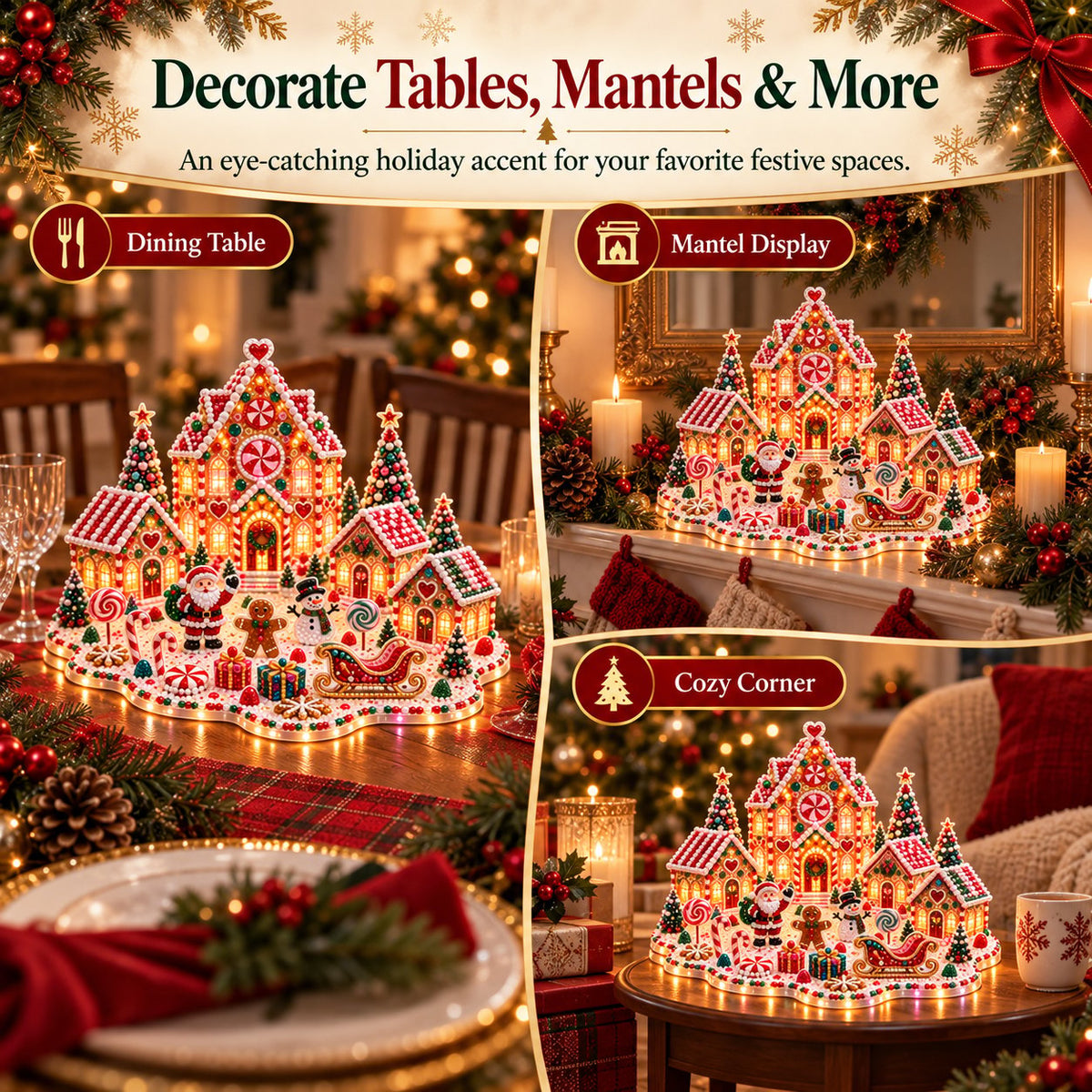 ✨🔥Magical Christmas Village 3D Gem Art DIY Kit