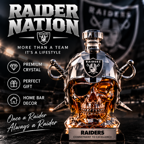 🔥 Limited-Time 49% OFF –🏈 Skull Helmet Decanter - Sculpted Glassware & Home Bar Display 🏆