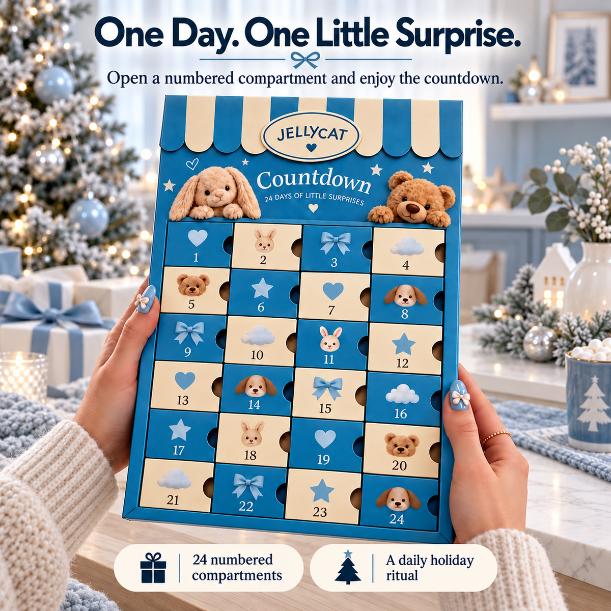 🎄 24 Days Christmas Advent Calendar, Cute Mini Plush Charm Countdown Surprise Box, Holiday Gift for Kids & Plush Lovers