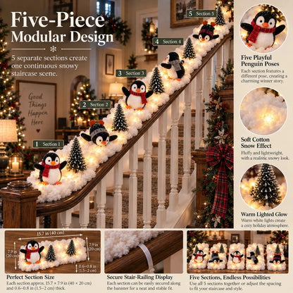 🐧 Penguin Christmas Stair Snow Decor | A Cozy Penguin Christmas Story ✨
