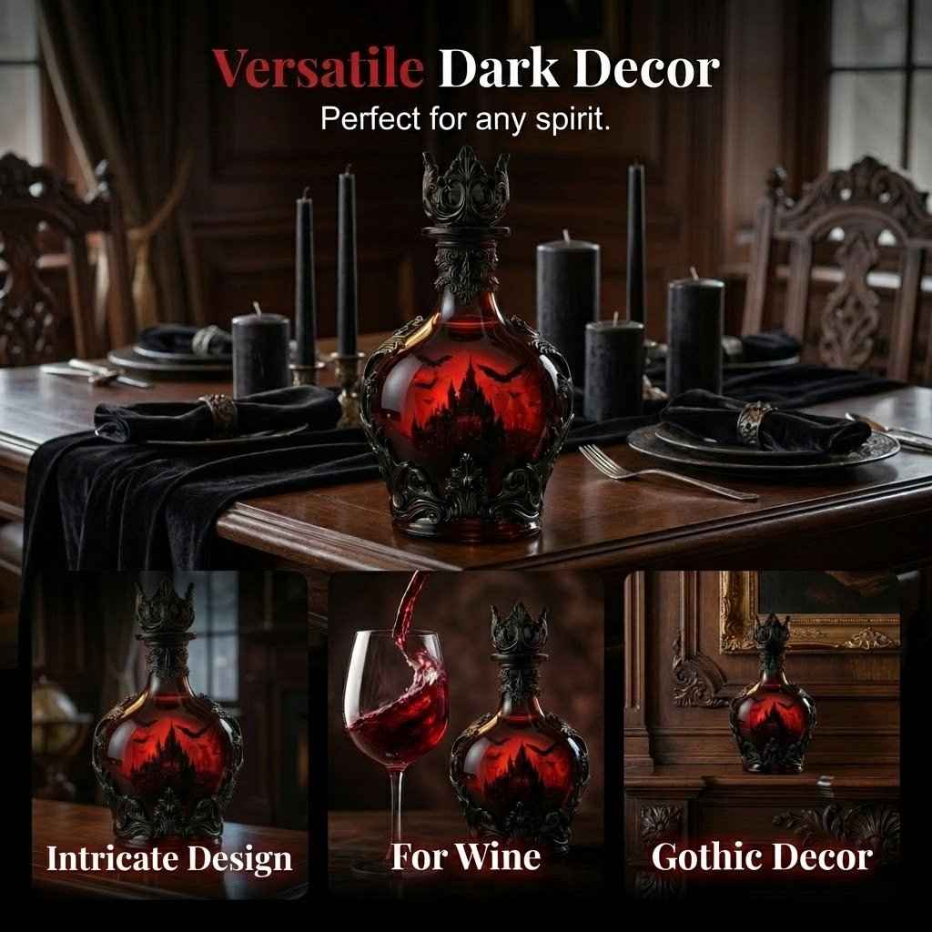 💥50% SAVINGS💀 Magic Potion Vampire Whiskey Decanter | Gothic Castle Glass Bottle Decor