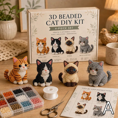 🐱 Create 4 Adorable Beaded Cats Yourself