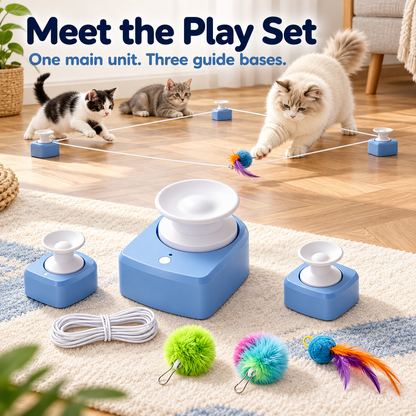 Motorized Cat Toy - USB Rechargeable 3 Speeds Automatic Low Noise,
