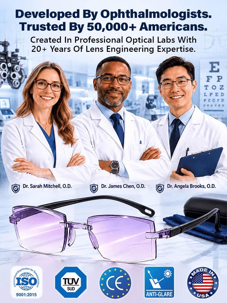 [Regain Your Youthful Vision] Ultra-Light Smart Zoom Diamond-Cut Edge Progressive Reading Glasses