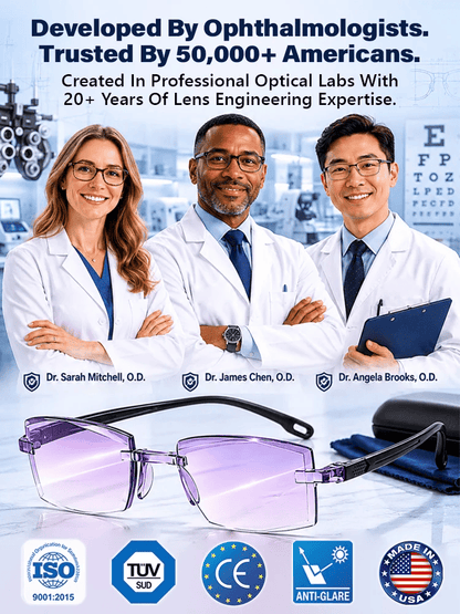 [Regain Your Youthful Vision] Ultra-Light Smart Zoom Diamond-Cut Edge Progressive Reading Glasses