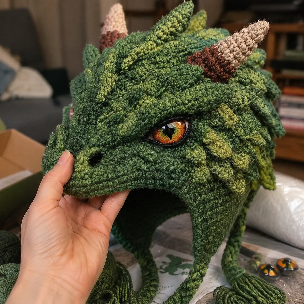 🧶✨ Fantasy Hood Hat DIY Crochet Kit | Premium Soft Yarn Materials with Step-by-Step Guide DIY Handmade Wearable Character Hood 🎭✨