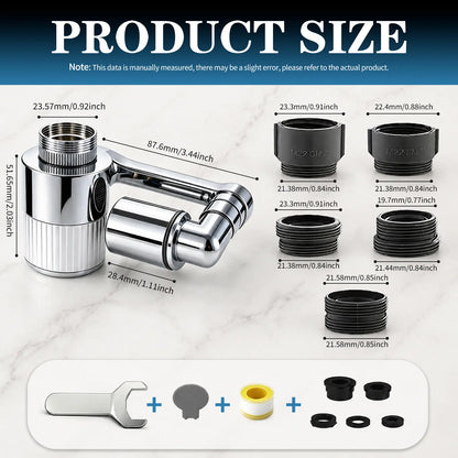 360° Swivel Faucet Filter Set with 3 Replacement Cartridges