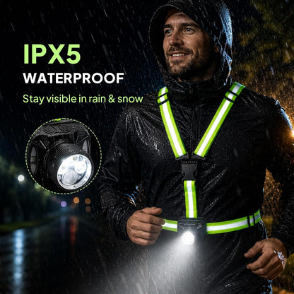 🏃Running Lights for Runners, 550Lm, Y-Shaped Buckle Running Light Vest