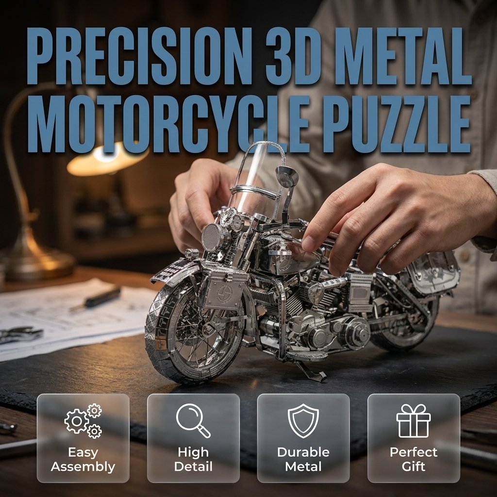 🔥Last Day 49% OFF - 🏍️🧩Silver Motorcycle 3D Metal Assembly Puzzle(📦Buy 2 Free Shipping)