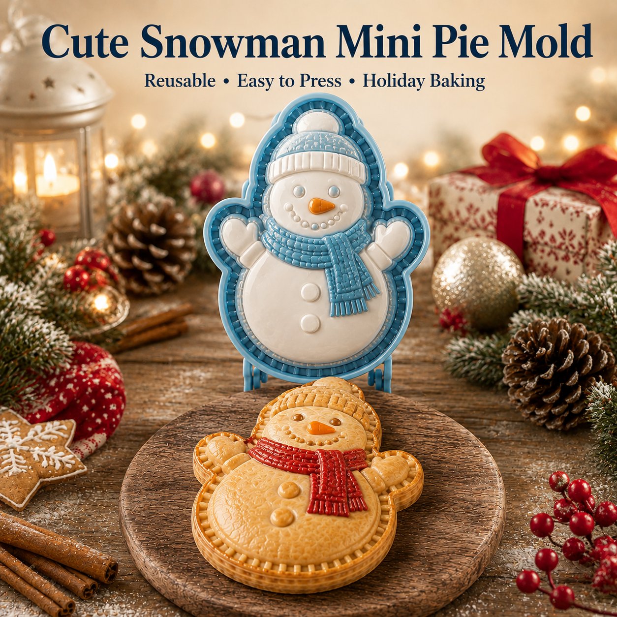 ⏳ Last Day 49% OFF – 🎄16-Design Christmas Mini Pie Mold Collection | Reusable Embossed Molds for Shaping Detailed Santa, Snowman, Reindeer, Tree & Holiday Pies 🥧✨