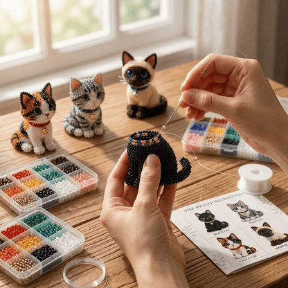 🐱 Create 4 Adorable Beaded Cats Yourself