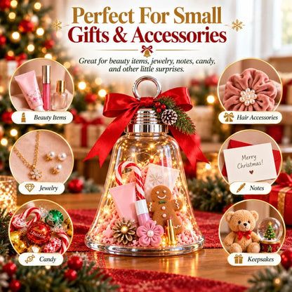 🔔Fill-Your-Own Christmas Bell Gift Box -- Clear DIY Surprise Container for Small Gifts & Stocking Stuffers