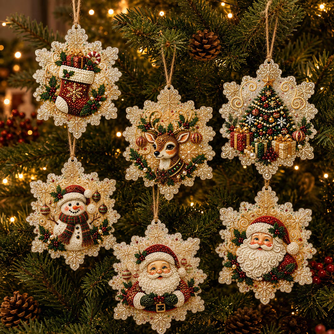 🎄Christmas DIY Diamond Painting Ornaments Kit (6 PCS)🎅