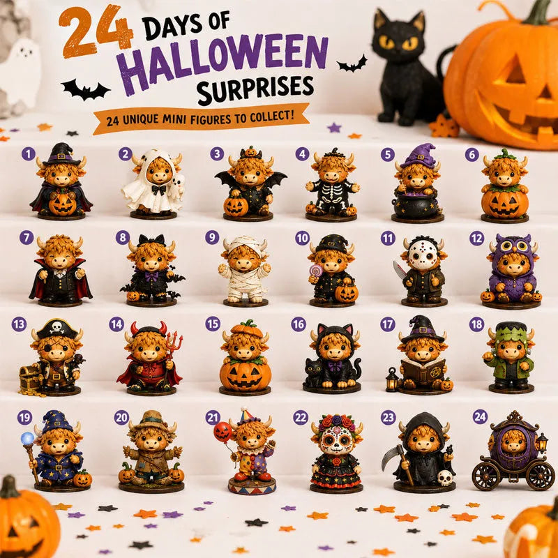 2026 Highland Cow Halloween Countdown Calendar — 24 Days of Spooky Surprises