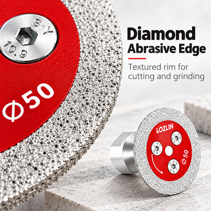💎 50mm Diamond Tile Cutting Grinding Disc | Compact Diamond Saw Blade for Angle Grinder, Tile Recess Trimming & Drain Opening Shaping