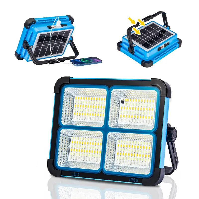 🎁Solar Rechargeable LED Work Light – 288 LEDs, Magnetic & Waterproof