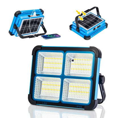 🎁Solar Rechargeable LED Work Light – 288 LEDs, Magnetic & Waterproof