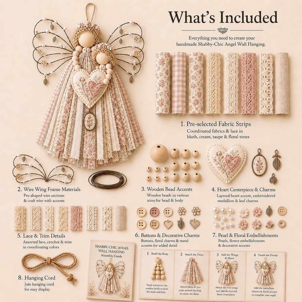 🔥Last Day 50% OFF - 🪽 Angel Fabric Hanging DIY Kit (📦Buy 2 Free Shipping)