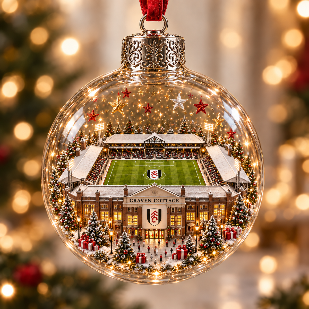 ⚽🎄 Christmas Sale: 50% OFF – Light-Up Football Stadium Ornament | 20 Styles