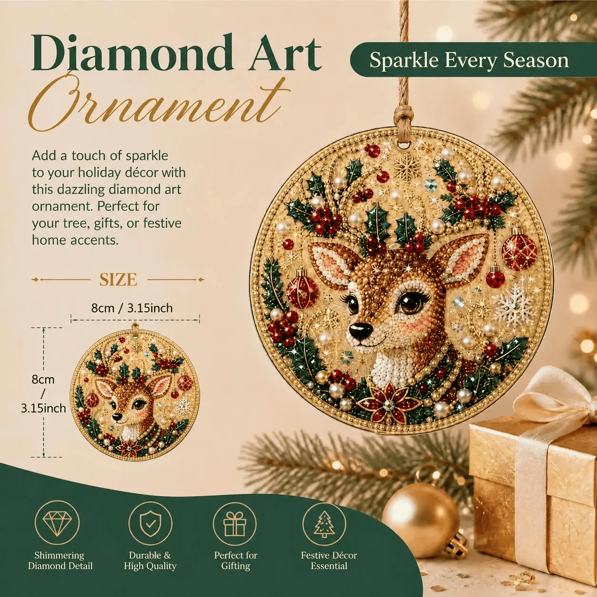 🎄Christmas DIY Diamond Painting Ornaments Kit (6 PCS)🎅